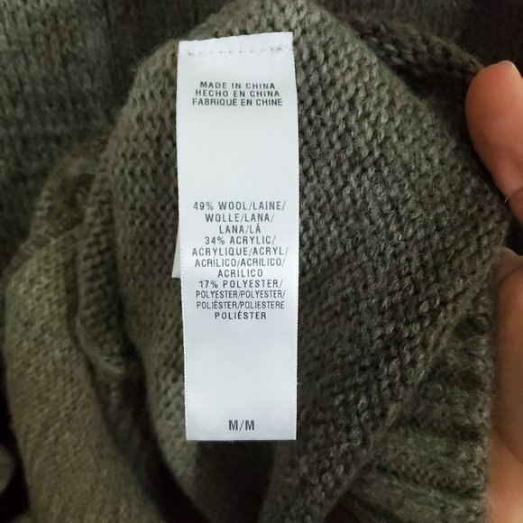 Lucky Brand Cardigan Wool Sweater Men's Medium Gray Brown Button Up Knit Coat - Picture 7 of 12